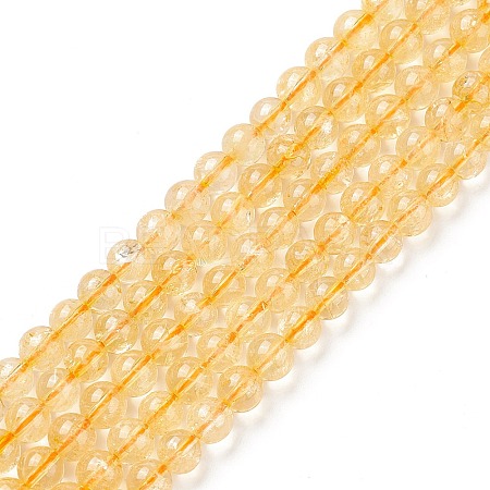 Natural Citrine Beads Strands G-E326-6mm-02-1