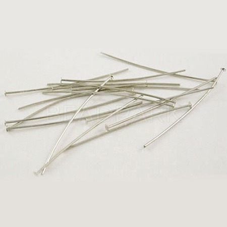 Platinum Plated Brass Flat Flat Head Pins Fit Jewelry Making Findings X-HP4.0cmCY-NF-1