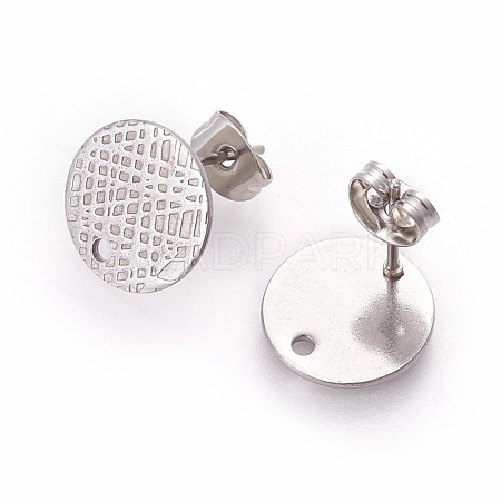 Non-Tarnish 304 Stainless Steel Ear Stud Findings STAS-O119-14C-P-1