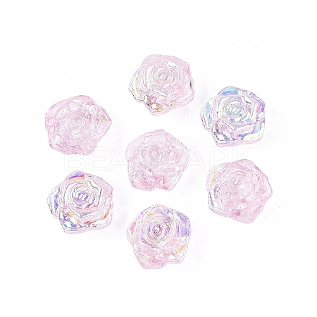 Electroplate Transparent Glass Beads Strands EGLA-N056-02A-02-1