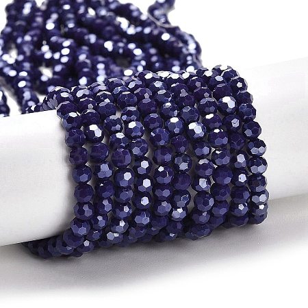 Electroplate Opaque Glass Beads Strands EGLA-A035-P4mm-A09-1