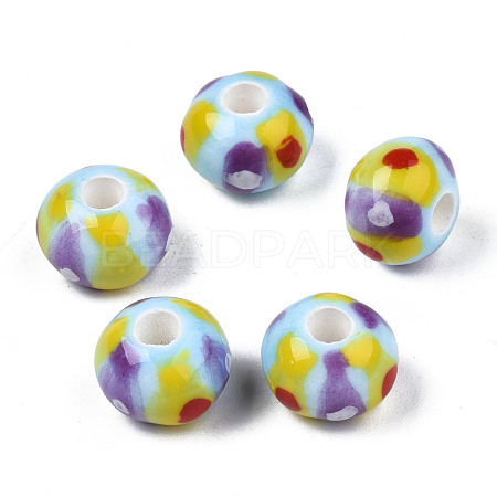 Handmade Porcelain European Beads PORC-S504-005-1