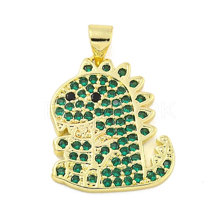 Real 18K Gold Plated Brass Micro Pave Cubic Zirconia Pendant KK-R159-32G-1