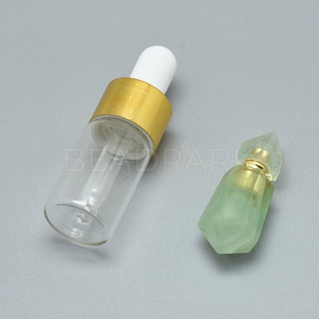 Faceted Natural Australia Jade Openable Perfume Bottle Pendants G-E556-12C-1