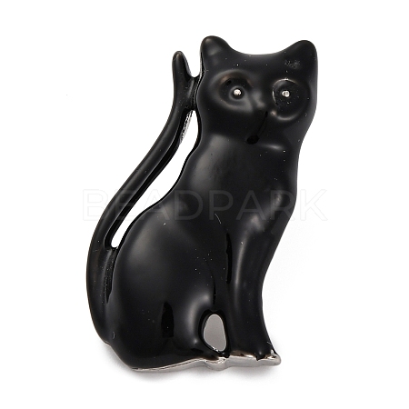 Cat Shaped Alloy Enamel Pins JEWB-Q045-03P-1