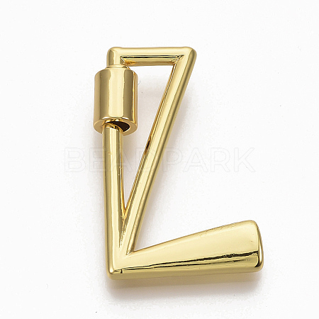 Brass Screw Carabiner Lock Charms KK-T046-001G-L-NF-1