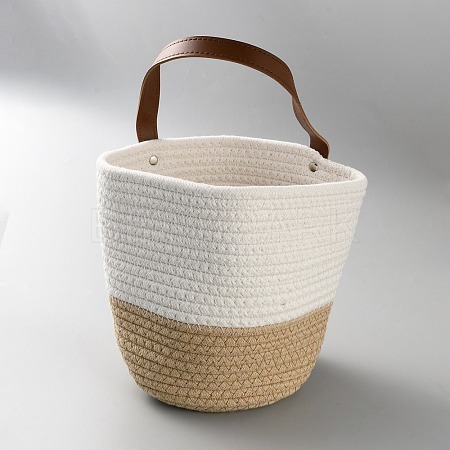 Woven Cotton Storage Baskets AJEW-WH20054-010H-1