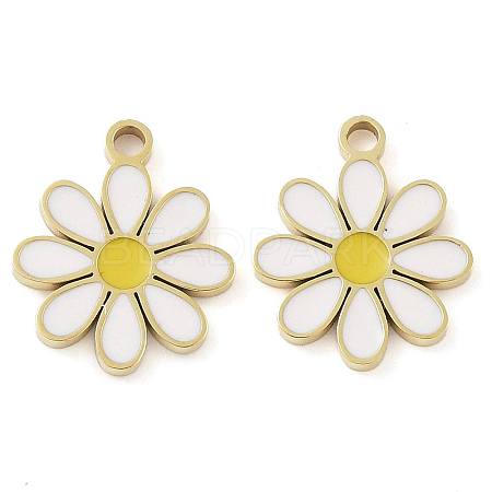 Ion Plating(IP) 304 Stainless Steel Enamel Charms STAS-U032-04G-1