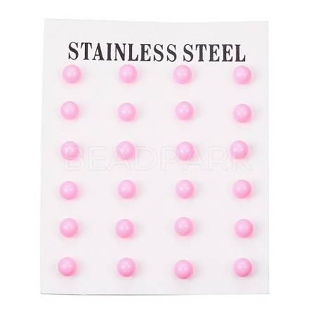 304 Stainless Steel Spray Painted Stud Earrings EJEW-H353-07-F-1