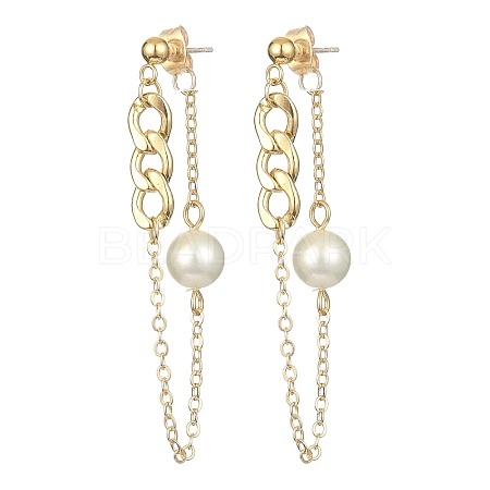 Brass Chains Tassel Earrings EJEW-TA00271-1