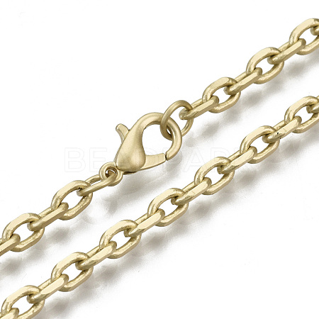 Brass Cable Chains Necklace Making MAK-N034-004A-MG-1