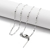 Adjustable 304 Stainless Steel Dapped Chain Necklaces LS-NJEW-K270-02P-1