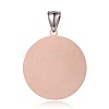 Flat Round with Fire Pattern 316 Stainless Steel Pendants STAS-J019-57E-2