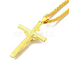 Alloy Crucifix Cross Pandant Necklace with Wheat Chains NJEW-K245-002G-3