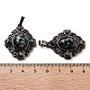 Natural Snowflake Obsidian Rhombus Pendants G-K363-02R-14-3