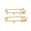 Star Brass Brooch Findings KK-Z132-01G-02-1