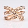Real Rose Gold Plated Tin Alloy Czech Rhinestone Hollow Wide Band Rings For Women RJEW-BB09730-6RG-2