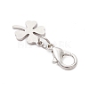 5Pcs Clover 201 Stainless Steel Pendant Decorations SA-CJ81B3-5