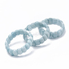 Natural Aquamarine Beaded Stretch Bracelets BJEW-S137-18-2