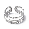 304 Stainless Steel Open Cuff Ring Finding RJEW-C046-08P-2