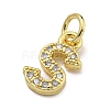Initial Letter Brass with Cubic Zirconia Charms KK-Q814-26S-G-2