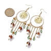 Golden 304 Stainless Steel Sun Chandelier Earrings EJEW-JE05674-01-4