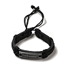 Alloy Rectangle with Cross Link Bracelet BJEW-C037-01A-3