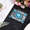 Bohemia Synthetic Turquoise Belt Buckle for Men FIND-WH0156-44-5