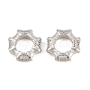 Octagon Brass Micro Pave Clear Cubic Zirconia European Beads KK-B186-15P-1