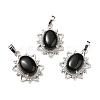Natural Obsidian Pendants G-B033-03P-19-1