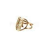 Stainless Steel Heart with Hamsa Hand Finger Ring CHAK-PW0001-001C-01-1