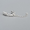 Silver Color Plated Brass Chain Extender with Alloy Lobster Claw Clasp and Folding Crimp Ends X-KK-E179-S-2