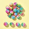 20Pcs Rainbow AB Resin Rhinestone Beads OACR-FS0002-33-6