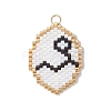Glass Seed Beaded Twelve Constellations Pendants PALLOY-MZ00891-07-1
