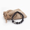Natural Lava Rock Beads Stretch Bracelets BJEW-JB03959-03-4
