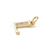 Brass Micro Pave Cubic Zirconia Charms KK-I382-03G-L-2
