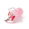 (Defective Closeout Sale: Clasp Yellowing) PVC Plastic Strawberry Ice Cream Cup Pendant Decorations HJEW-XCP0001-11-4