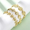 Brass Link Bracelets for Women BJEW-H209-01G-1