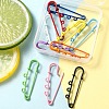 10Pcs 10 Colors Spray Painted Iron Brooch Findings IFIN-YW0001-55B-5