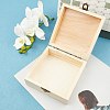 Unfinished Pine Wood Jewelry Box CON-WH0072-13-5