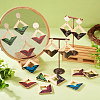 36Pcs 6 Colors Spray Painted Wood Big Pendants WOOD-TA0001-80-6