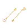 Rack Plating Brass Micro Pave Clear Cubic Zirconia Friction Ear Nut EJEW-I266-04G-3