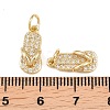 Brass Micro Pave Clear Cubic Zirconia Charms ZIRC-G153-28G-4