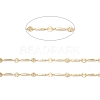 Brass Curved Rectangle & Flat Round Link Chains CHC-M025-41G-2