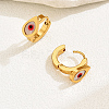 Fashionable Classic 201 Stainless Steel Teardrop with Evil Eye Hoop Earrings DM1893-3