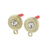 Rack Plating Golden Alloy with Rhinestone Stud Earring Findings EJEW-B036-02G-12-1
