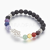 Natural & Synthetic Gemstone Beads Stretch Bracelets BJEW-JB03930-2