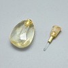 Faceted Natural Calcite Openable Perfume Bottle Pendants G-E556-07B-3