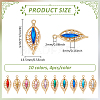 40Pcs 10 Colors Alloy with Rhinestone Pendants FIND-PH0027-16-2