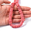 Flat Round Handmade Polymer Clay Beads CLAY-R067-10mm-14-7